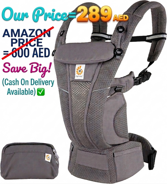 Hands free parenting with comfortable lightweight breathable baby wrap carrier ergobaby
