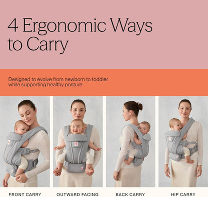 All seasons mesh infant to toddler carrier with reflective safety accents