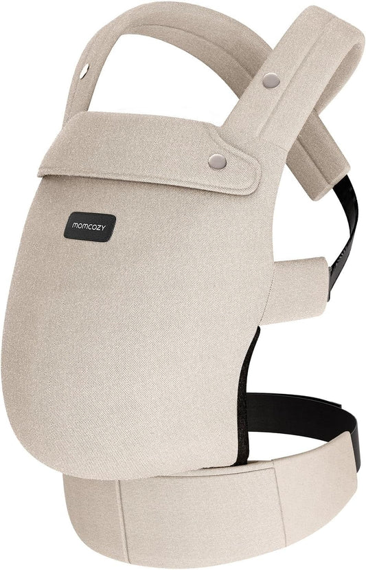 Momcozy Baby Carrier - Ergonomic, Cozy and Lightweight Carrier for 7-44lbs, Effortless to Put On, Ideal for Hands-Free Parenting, Enhanced Lumbar Support, Purehug for Infant to Toddler, Khaki