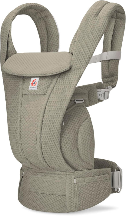 Ergobaby Omni Deluxe Baby Carrier Newborn to Toddler - Breathable Baby Carriers for Summer - All-Position Carrier with Enhanced Lumbar Support & Airflow (7-45 Pounds), Mesh, Soft Olive