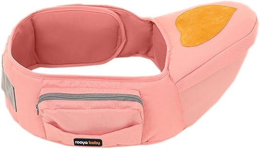 Baby Carrier with Hip Seat – Ergonomic Front Carrier & Wrap | Adjustable Waist Support | Large Storage Pocket | Comfortable Baby Holder | هدية مثالية للأطفال (Pink)