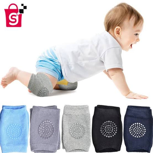 Baby Knee Pads – Anti-Slip Crawling Protector for Toddlers | Soft & Stretchable Knee Safety Guard | Comfortable Fit | هدية مثالية للأطفال (Dark Blue, Dark Grey, Baby Pink)