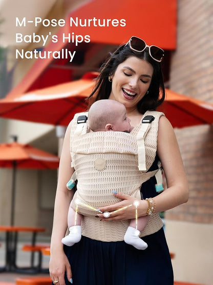 Grownsy Baby Carrier – Ergonomic Mesh Carrier for Newborn to Toddler (7–44 lbs) | One-Click Clasp & Head Support | Breathable Hands-Free Comfort | هدية مثالية للأطفال